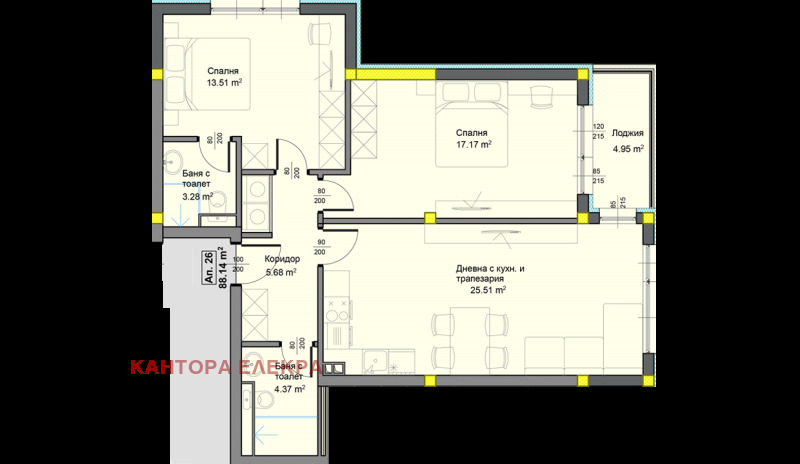 Na sprzedaż  2 sypialnie Warna , Asparuchowo , 100 mkw | 72954281 - obraz [5]