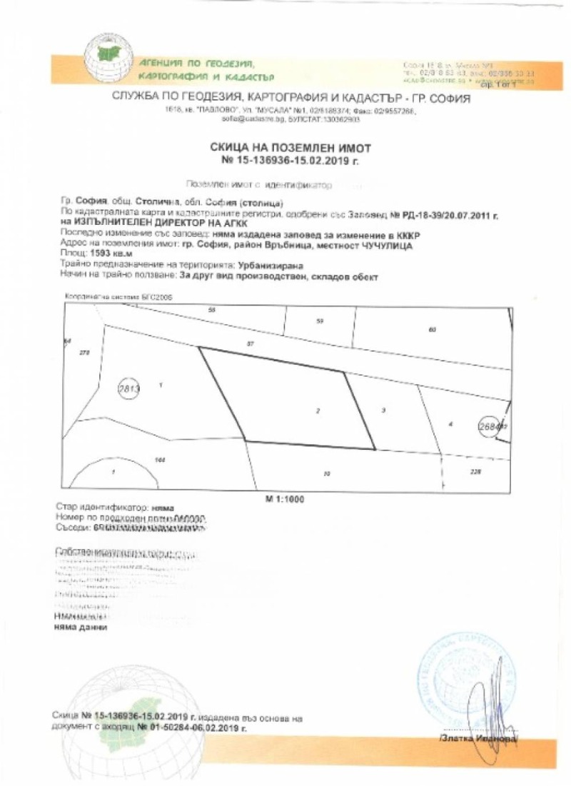 Myytävänä  Juoni Sofia , Vrabnitsa 1 , 1593 neliömetriä | 91992264 - kuva [2]