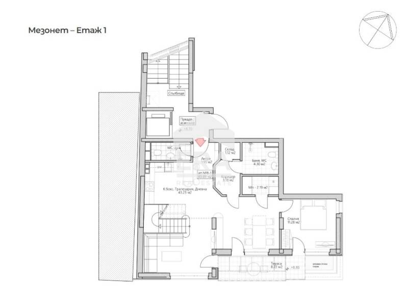 Продава МЕЗОНЕТ, гр. София, Лозенец, снимка 11 - Апартаменти - 54125388