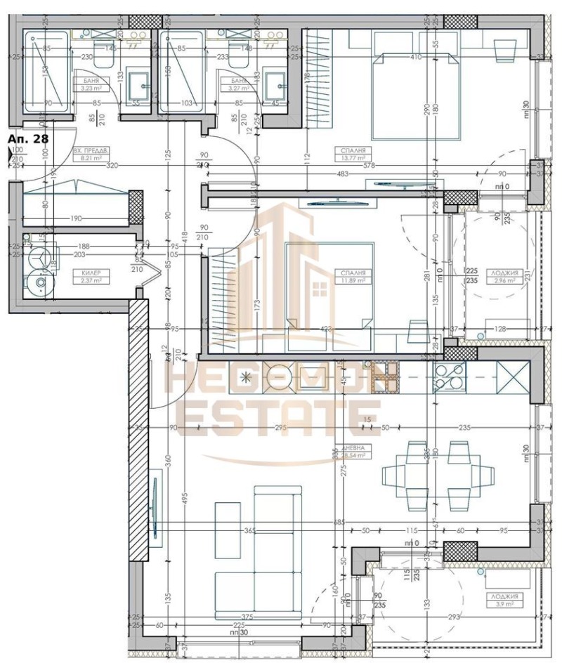Продава 3-СТАЕН в град Варна, Младост 2 - 112 кв.м / 168 000 € » 328 579.44 лв., ХЕГЕМОН ЕСТЕЙТ