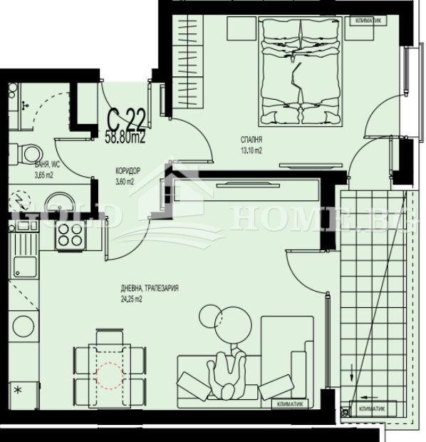 Продава 2-СТАЕН, гр. Пловдив, Христо Смирненски, снимка 6 - Апартаменти - 54307316