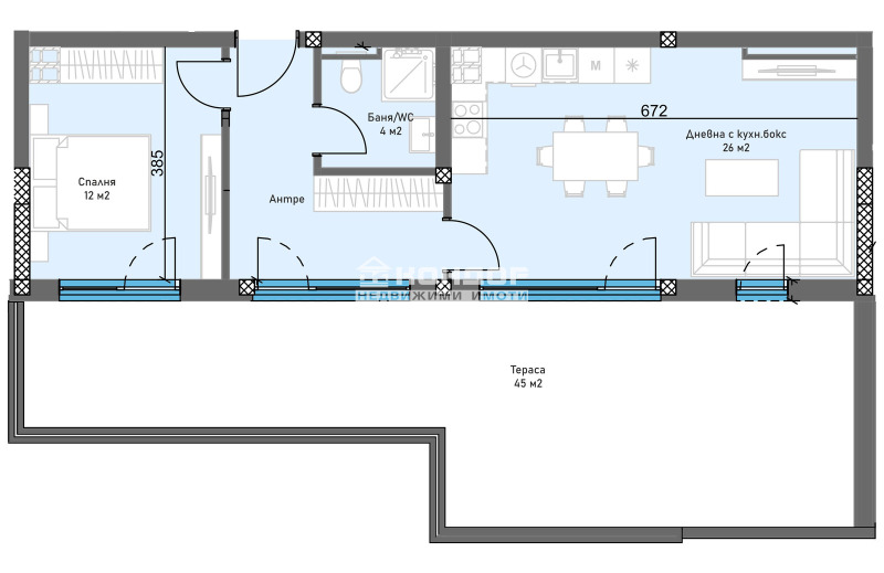 De vânzare  1 dormitor Plovdiv , Traciia , 122 mp | 79458371 - imagine [2]