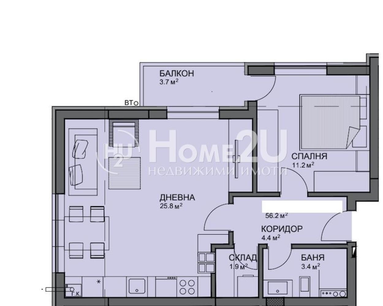 Продава 2-СТАЕН, гр. София, Малинова долина, снимка 5 - Апартаменти - 54520519