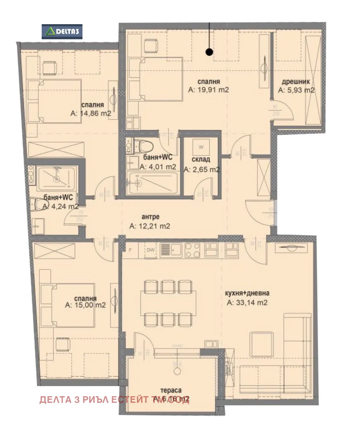 Продава 4-СТАЕН, гр. София, Овча купел, снимка 2 - Апартаменти - 37032800