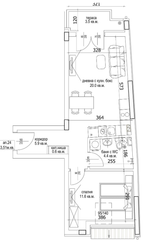 Продава 2-СТАЕН, гр. Варна, Цветен квартал, снимка 3 - Aпартаменти - 49560435