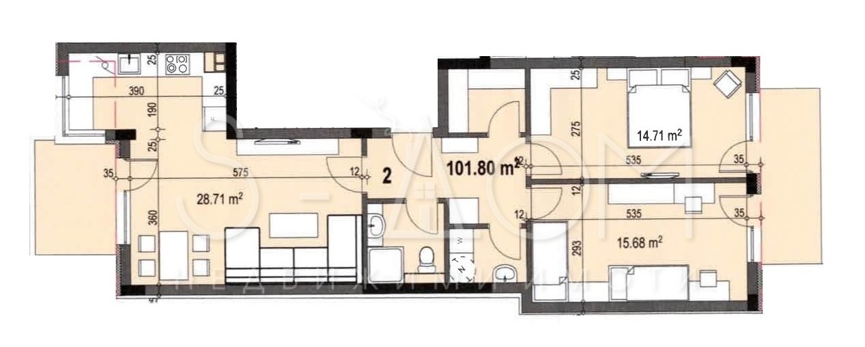 Продава 3-СТАЕН, гр. Стара Загора, Център, снимка 2 - Апартаменти - 53620116