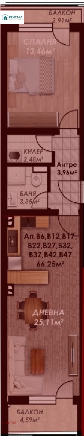 1 bedroom Gagarin, Plovdiv 2