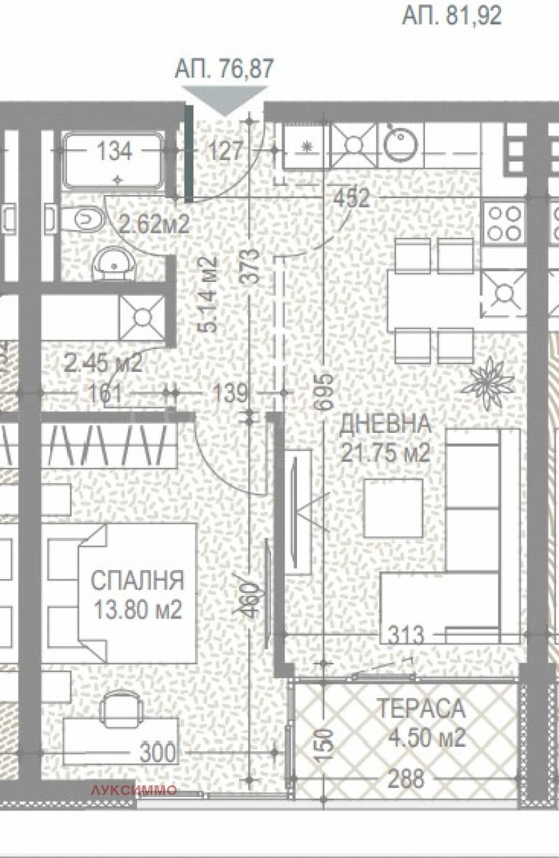 Продаја  1 спаваћа соба Софија , Малинова долина , 77 м2 | 82709584 - слика [4]