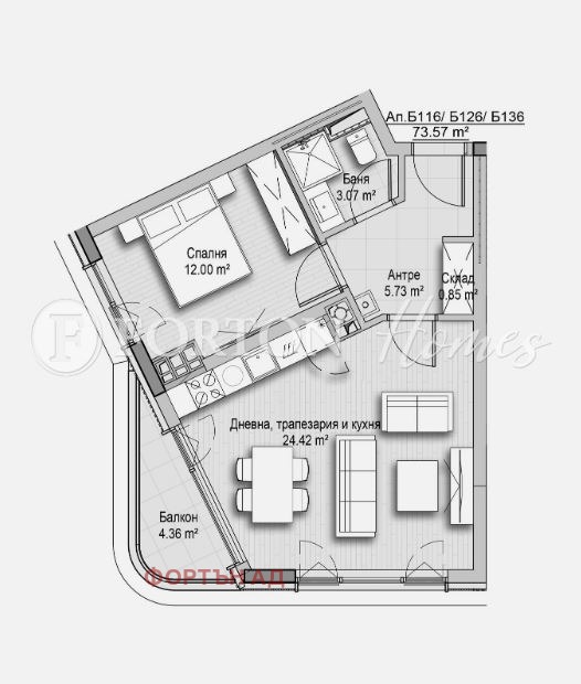Na prodej  1 ložnice Sofia , Vitoša , 73 m2 | 48667493 - obraz [7]