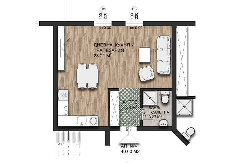 Продава 1-СТАЕН в област Велико Търново, с. Малки чифлик - 57 кв.м / 85 000 € » 166 245.55 лв., ПРОПЪР ХОУМС ООД