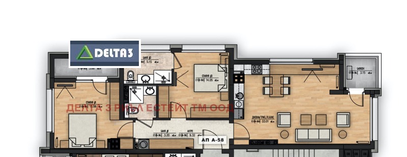 Продава 3-СТАЕН в град София, Младост 1А - 126 кв.м / 316 000 € » 618 042.28 лв., ДЕЛТА 3 РИЪЛ ЕСТЕЙТ ТМ ООД