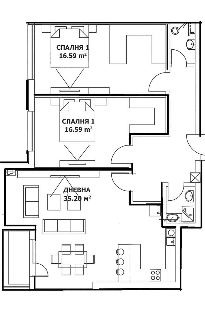 Te koop  2 slaapkamers Sofia , Malinova dolina , 126 m² | 26452604