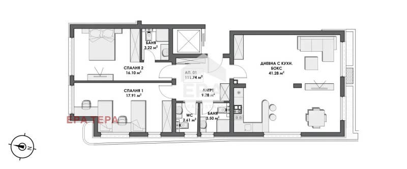 Продава 3-СТАЕН, гр. София, м-т Гърдова глава, снимка 8 - Апартаменти - 55007717