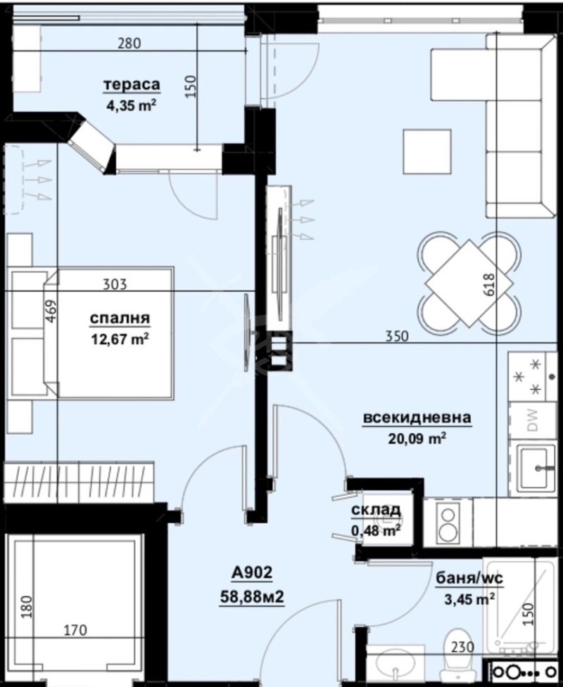 Продава 2-СТАЕН, гр. Бургас, Изгрев, снимка 2 - Aпартаменти - 48298198