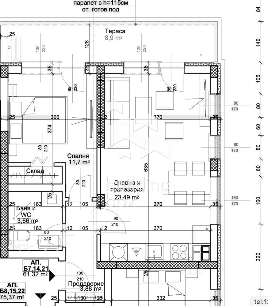 Продава 2-СТАЕН, гр. Пловдив, Остромила, снимка 8 - Апартаменти - 53705297