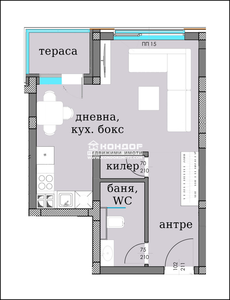 Продаја  Студио Пловдив , Западен , 48 м2 | 18444872 - слика [5]