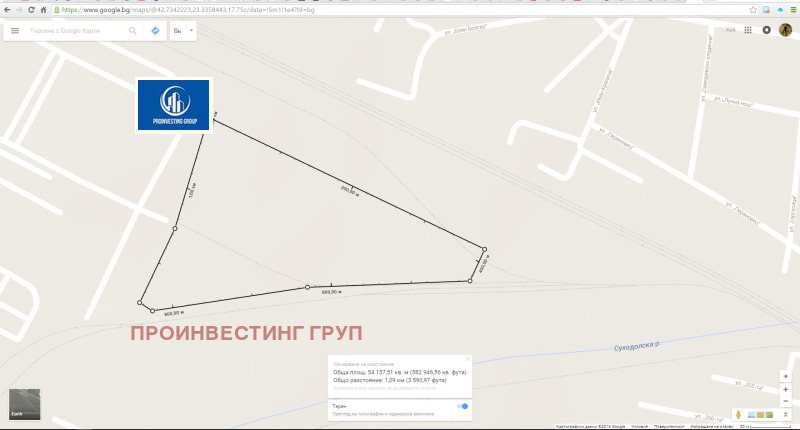 Продава ПАРЦЕЛ в град София, Военна рампа - 54145 кв.м / 5 414 000 € » 10 588 863.62 лв., ПРОИНВЕСТИНГ ГРУП