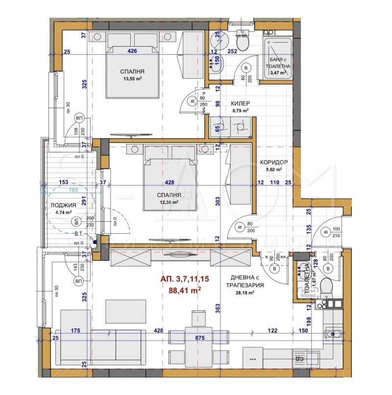 Продается  2 спальни Стара Загора , Железник - център , 100 кв.м | 63831465 - изображение [2]
