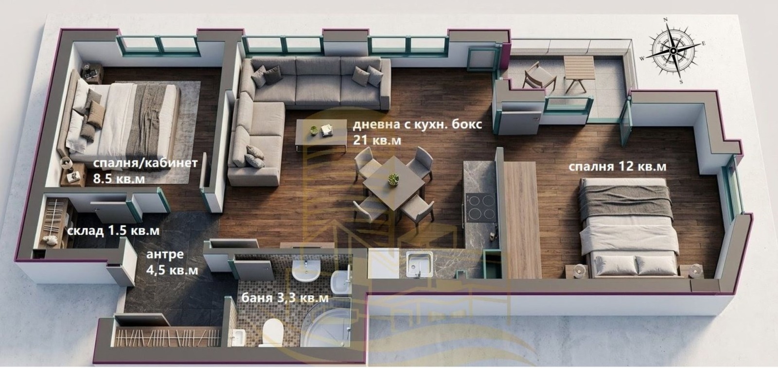 Продава 3-СТАЕН, гр. София, Малинова долина, снимка 2 - Апартаменти - 55146503