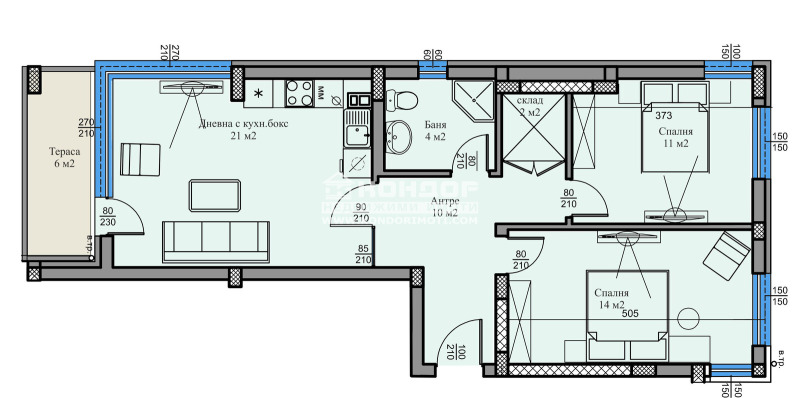 Till salu  2 sovrum Plovdiv , Vastanitjeski , 96 kvm | 86590604 - bild [3]