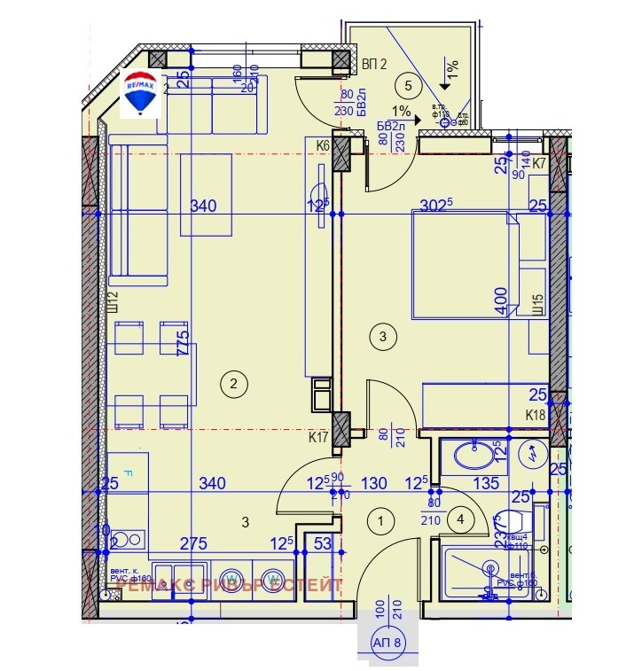 Продава 2-СТАЕН, гр. Русе, Централен южен район