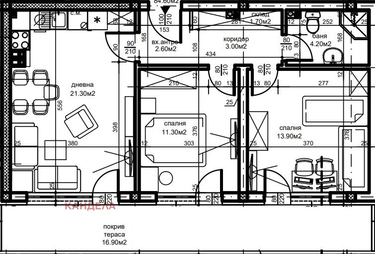 Продава 3-СТАЕН, гр. Пловдив, Южен, снимка 3 - Aпартаменти - 48801583