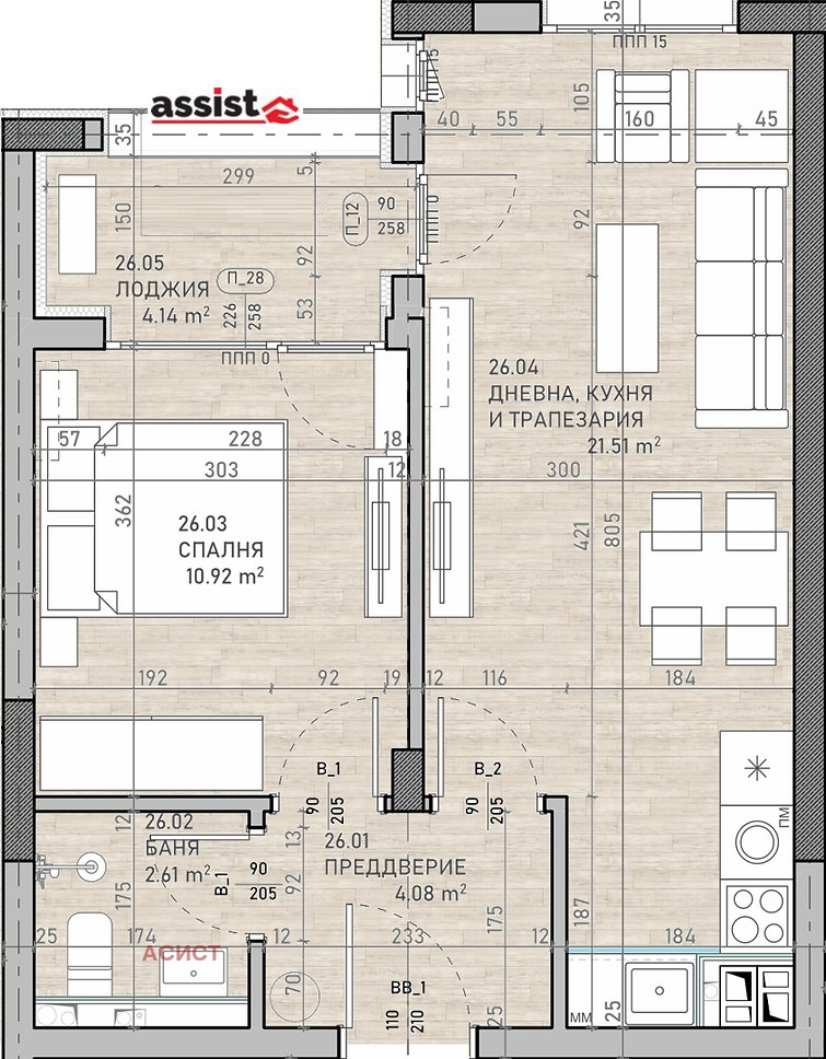 De vânzare  1 dormitor Sofia , Suhata reca , 64 mp | 27071523 - imagine [2]