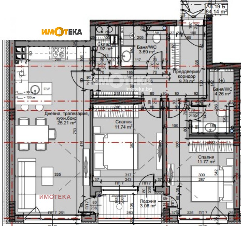 Eladó  2 hálószobás Sofia , Mladost 4 , 100 négyzetméter | 71829234