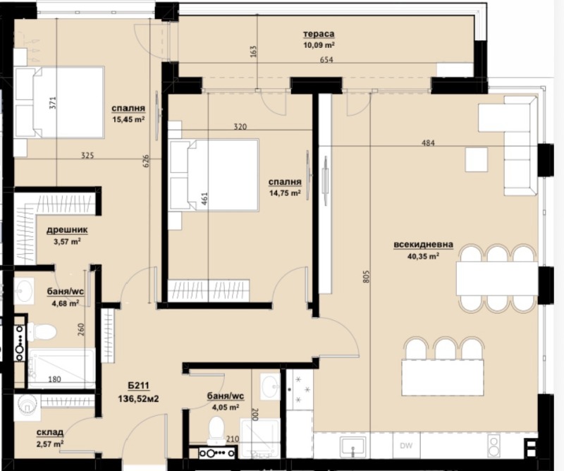 Продава 3-СТАЕН, гр. Бургас, област Бургас, снимка 7 - Апартаменти - 51354168
