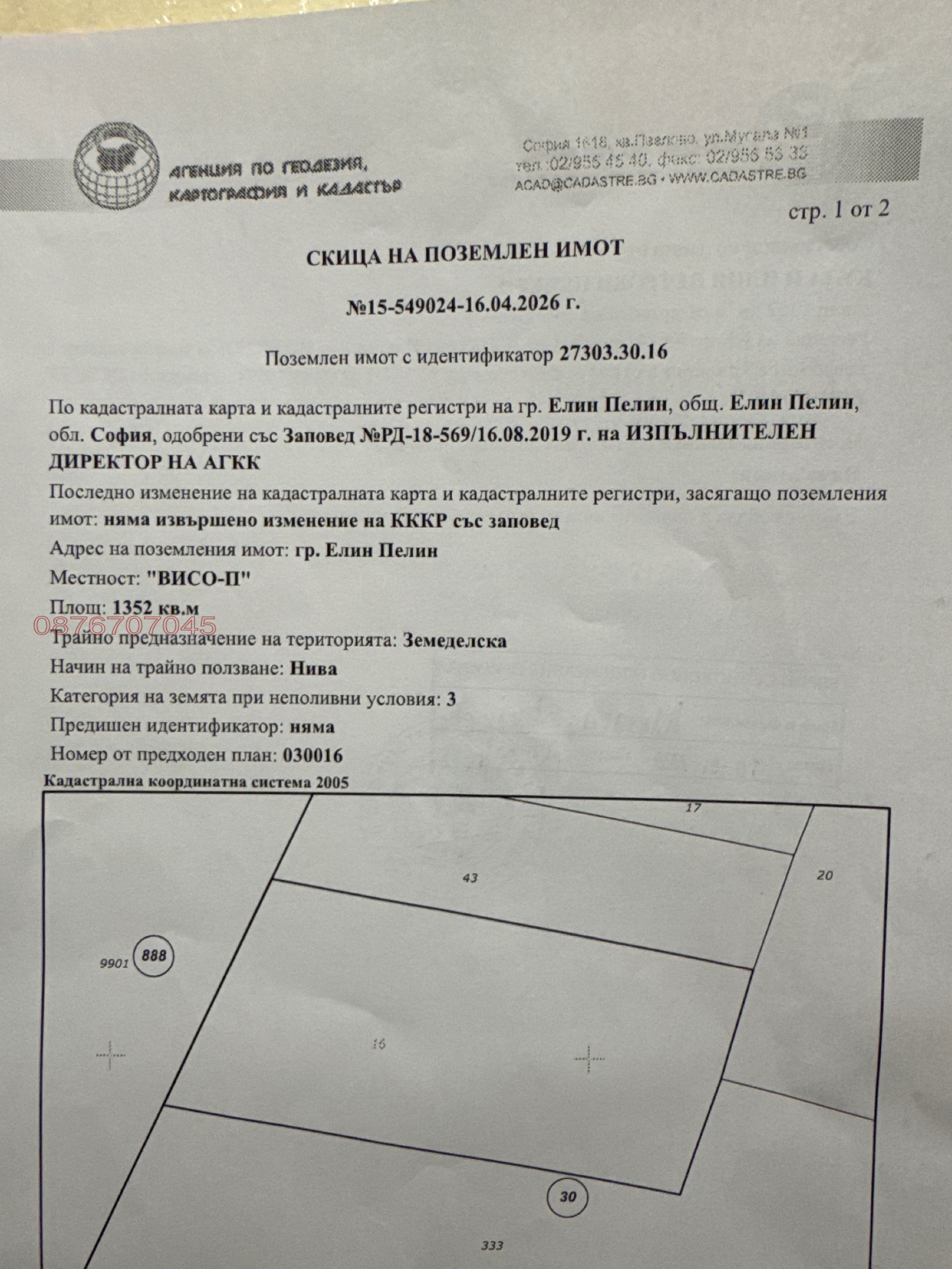 Продава ПАРЦЕЛ, гр. Елин Пелин, област София област, снимка 2 - Парцели - 54403096