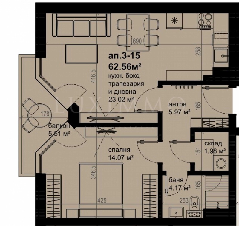 For Sale  1 bedroom Burgas , Izgrev , 73 sq.m | 99438936 - image [2]