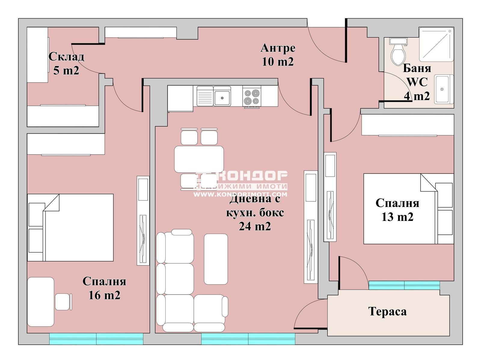 Продава 3-СТАЕН, гр. Пловдив, Тракия, снимка 2 - Апартаменти - 49956344