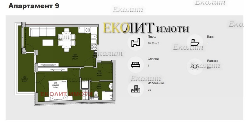 Продаја  1 спаваћа соба Софија , Левски , 79 м2 | 74702797