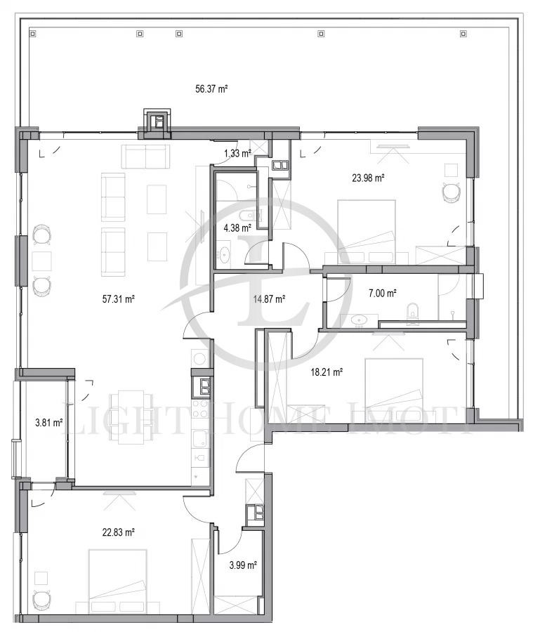 Продава 4-СТАЕН, гр. Пловдив, Христо Смирненски, снимка 7 - Aпартаменти - 48388487