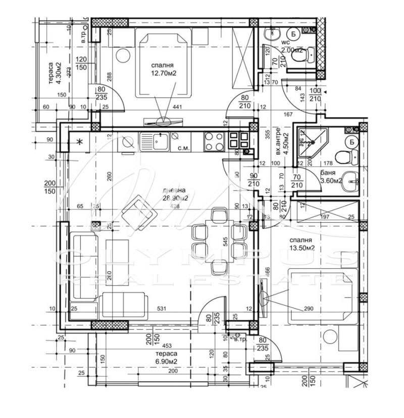 De vânzare  2 dormitoare Plovdiv , Hristo Smirnensci , 104 mp | 99886645