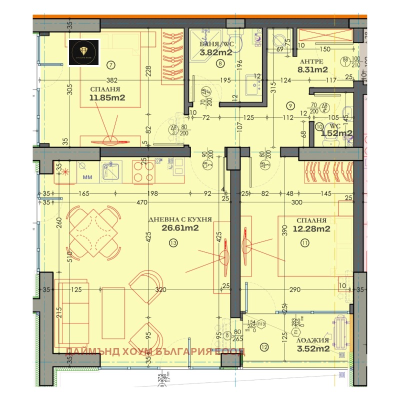Eladó  2 hálószobás Plovdiv , Trakija , 99 négyzetméter | 29116482 - kép [2]