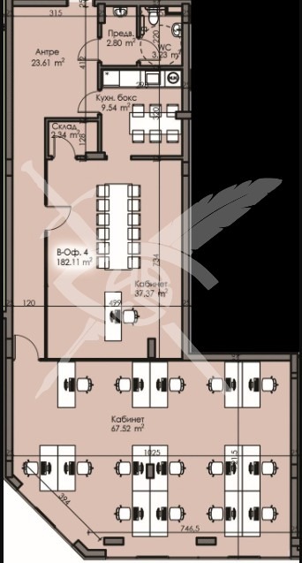 Till salu  Kontor Burgas , Izgrev , 182 kvm | 18756304