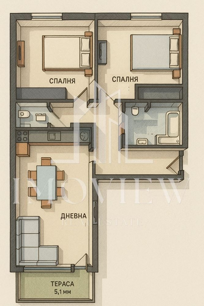 Продается  2 спальни Варна , Кайсиева градина , 95 кв.м | 58564412 - изображение [2]