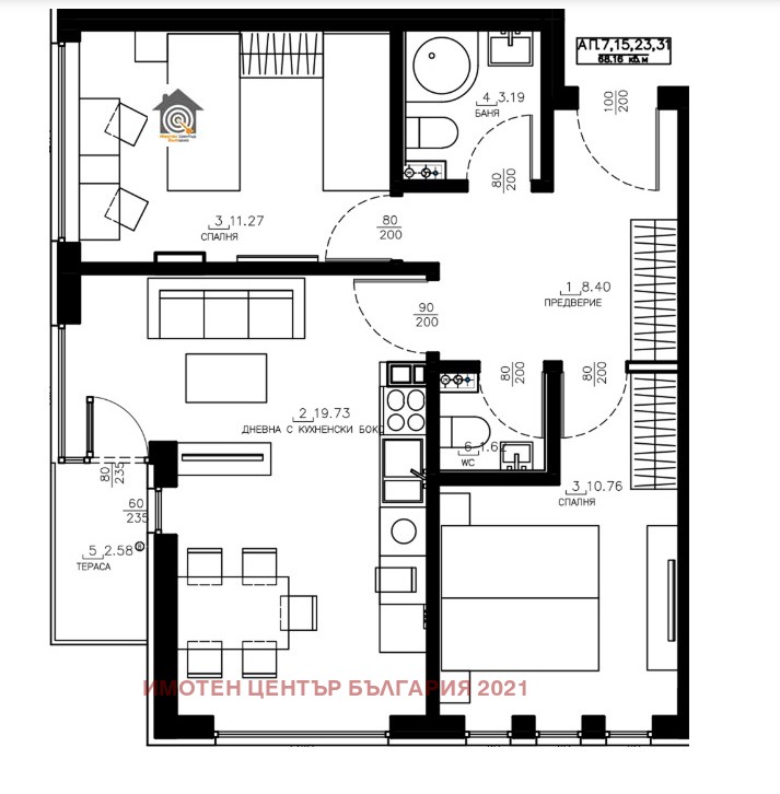 Продава 3-СТАЕН, гр. София, Малинова долина, снимка 9 - Aпартаменти - 47408925