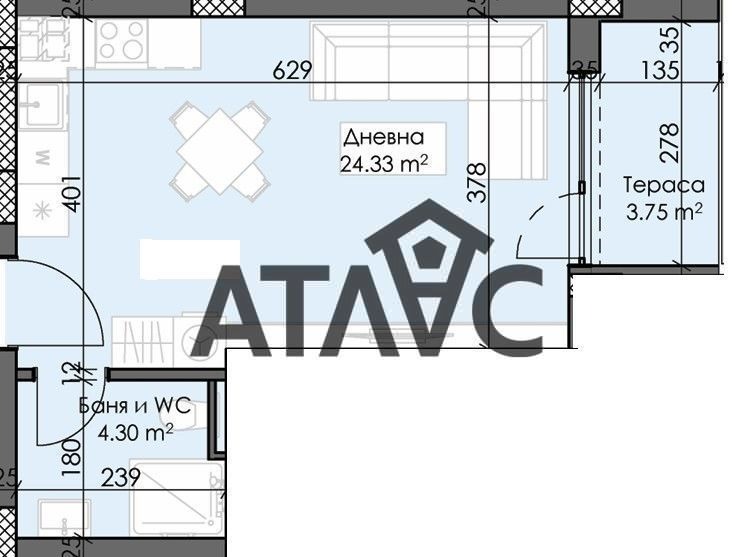 Satılık  Stüdyo Plovdiv , Trakiya , 46 metrekare | 37035990
