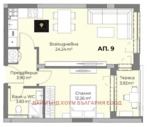 À venda  1 quarto Plovdiv , Hristo Smirnenski , 67 m² | 54940905 - imagem [3]
