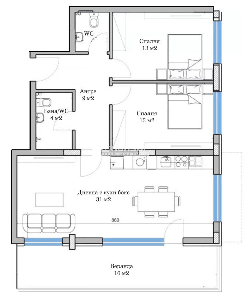 Na prodej  2 ložnice Plovdiv , Mladežki Chalm , 111 m2 | 26284475 - obraz [2]