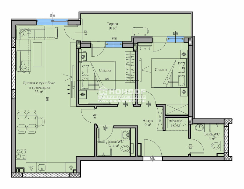 Till salu  2 sovrum Plovdiv , Vastanitjeski , 108 kvm | 50463112 - bild [2]