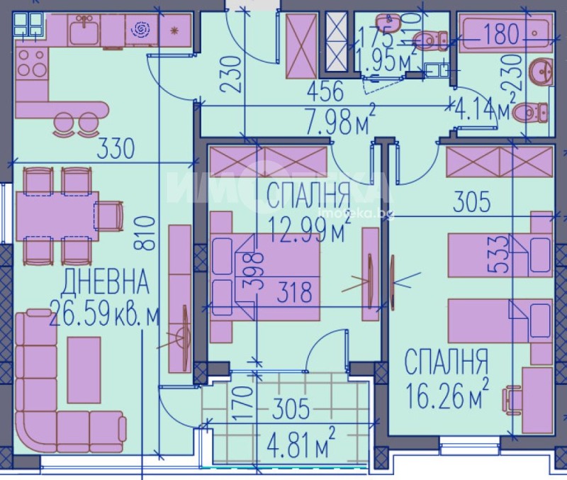 Til salg  2 soveværelser Plovdiv , Tsentar , 107 kvm | 75850311 - billede [3]