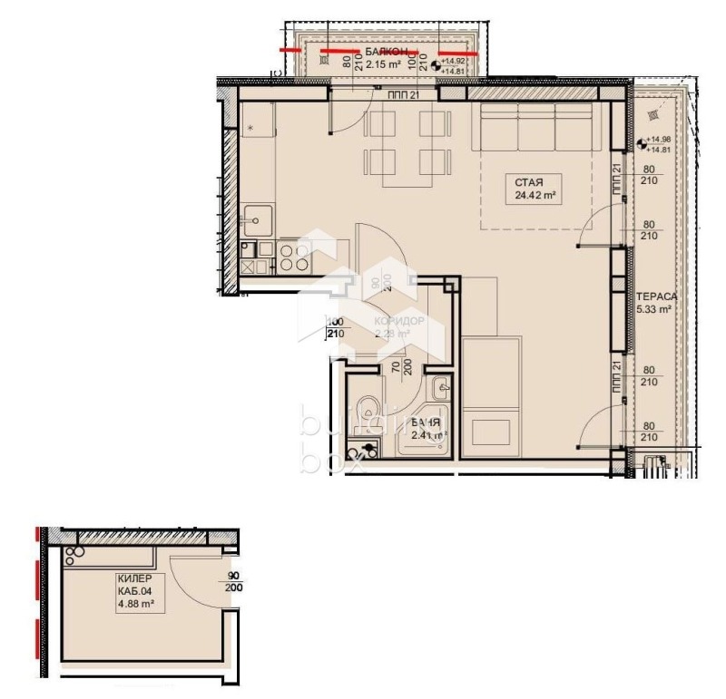 Продава 2-СТАЕН, гр. Варна, Изгрев, снимка 3 - Aпартаменти - 47338083