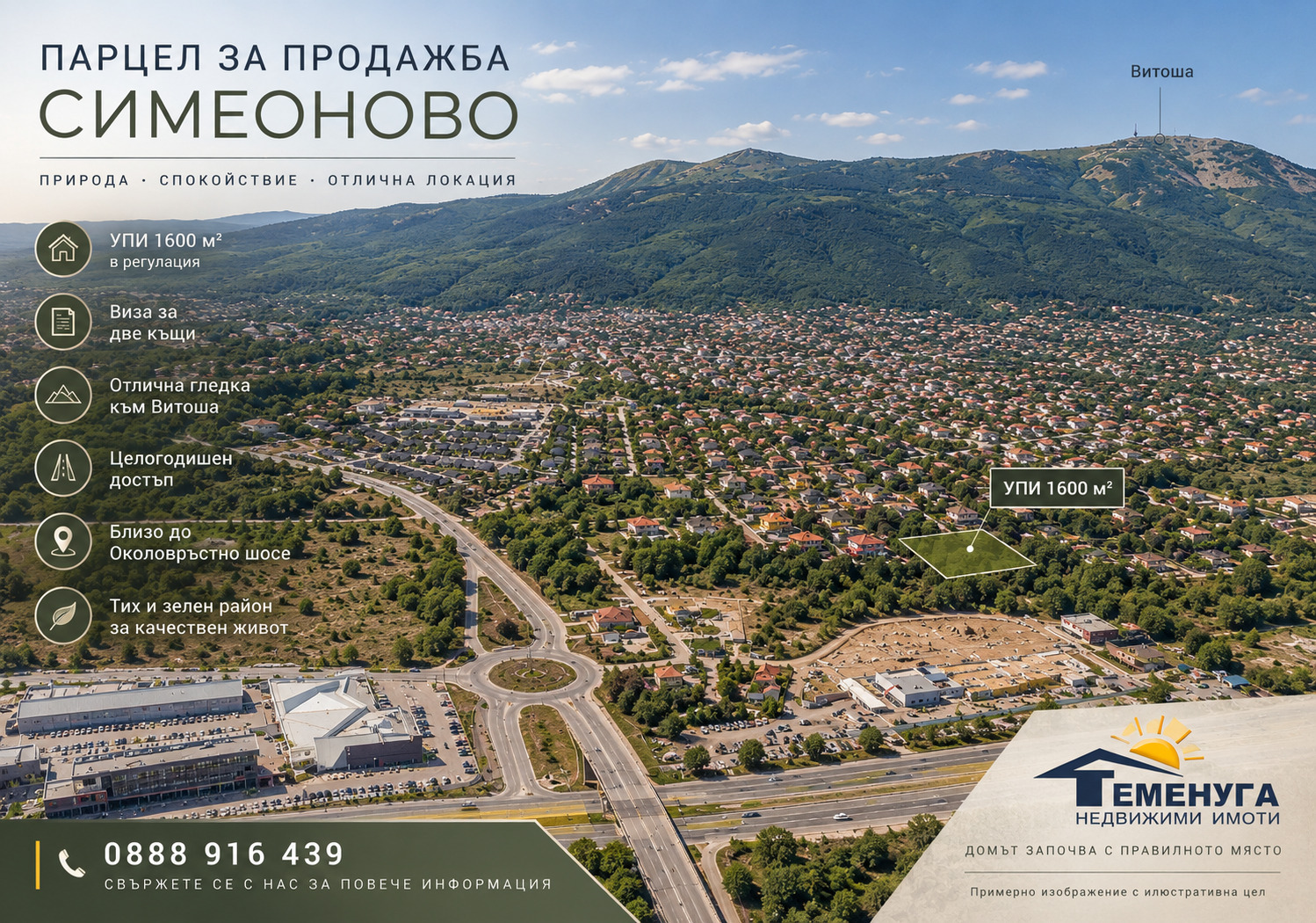 Продава ПАРЦЕЛ, гр. София, Симеоново