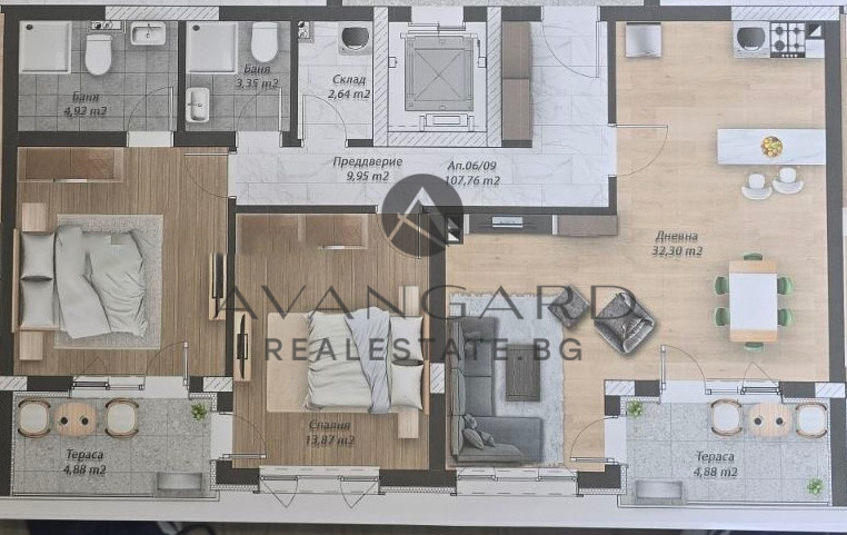 In vendita  2 camere da letto Plovdiv , Belomorski , 107 mq | 85577571 - Immagine [5]