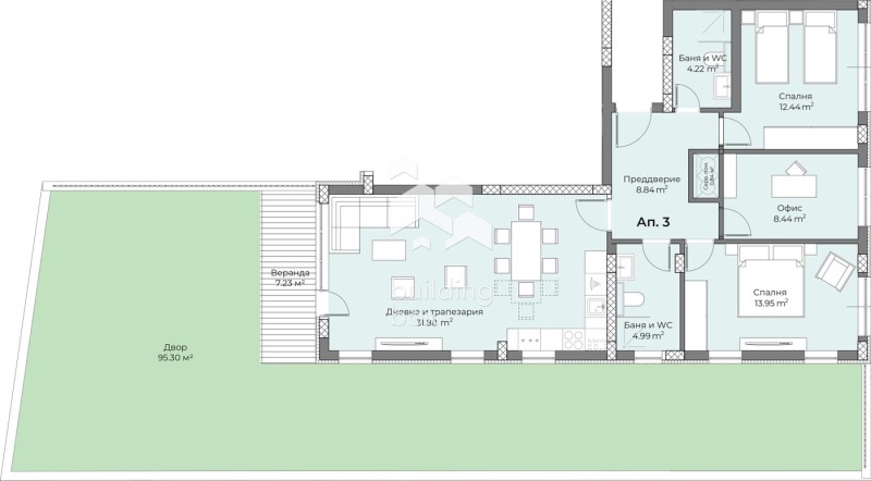 Продается  3 спальни Пловдив , Беломорски , 115 кв.м | 45334922 - изображение [2]