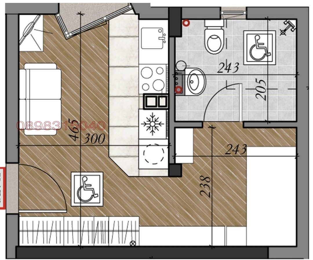 Продава 1-СТАЕН, гр. София, Красна поляна 3