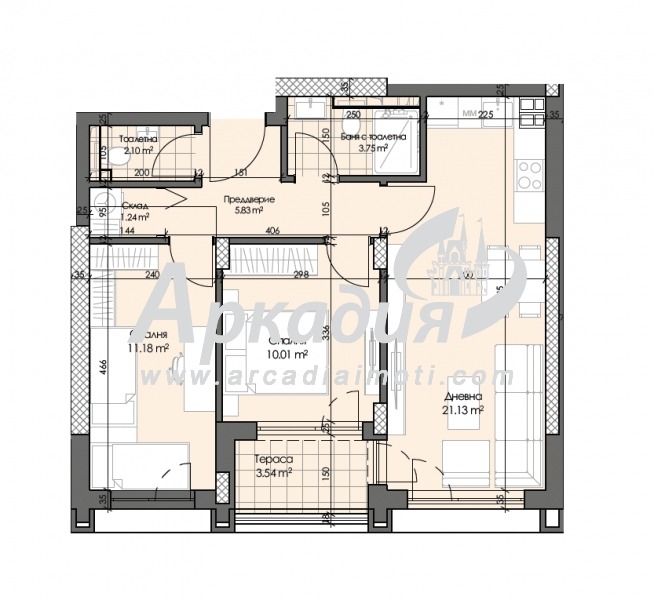 À vendre  2 chambres Plovdiv , Karchiyaka , 85 m² | 15448739 - image [2]